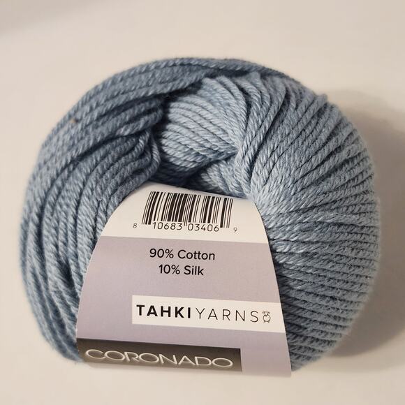 3 Tahki Yarns Coronado Blue 10 DK 90%Cotton/10% Silk 121 Yards Made in Italy - Picture 1 of 5